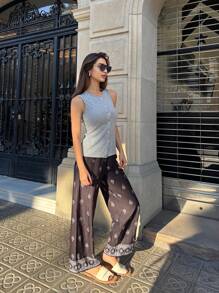Pariaura Floral Print Women Casual Loose Pants Fall Cloth For Women