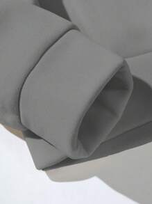 RueChic Men Italy Letter Printed Line Basic Regular Hoodie - Grey - View 4