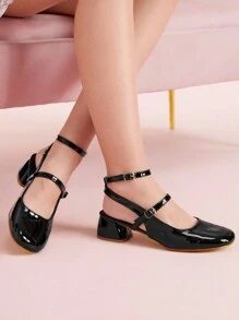 CUCCOO DOLLMOD Women's Glossy Fashion High Heel Pumps Spring Shoes Spring Break Easter - Black - View 5