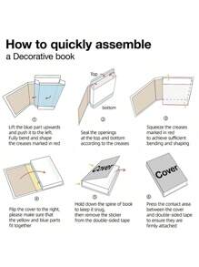 SHEIN 3 件可折叠假书，简单装饰书，家居装饰道具 - 彩色 - 查看 3