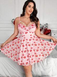 Franclia Top de tirantes para mujer con cadena de cuentas rosada, corte evasé sexy, elegante y lindo, talla grande, para fiestas, San Valentín