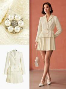 MOTF PREMIUM VESTIDO PLISADO DE TWEED