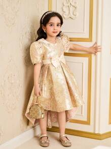 Young Girl Casual Simple Fashion Short Sleeve T-Shirt Dress, Everyday Wear