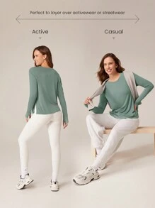 GLOWMODE Modal Make Moves Thư giãn thể thao Tee hàng ngày Áo sơ mi nén mùa hè thông thường - Kale Krush - Xem 7