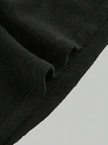 SHEIN MOD Vestido de punto con cuello redondo, sin mangas y gran lazo, elegante para damas - Negro - Ver 4