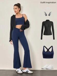 GLOWMODE 31英寸featherfit™ V字高腰大擴腳褲 - 藏蓝色 - 查看 8