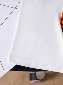 1pc Tween Boys' Cute Tiger Graphic With Earphone Print Short Sleeve T-Shirt, Spring/Summer