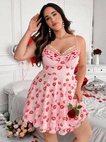 Franclia Top de tirantes para mujer con cadena de cuentas rosada, corte evasé sexy, elegante y lindo, talla grande, para fiestas, San Valentín