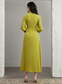 Graceveil 新款 2025 春夏中东沙特迪拜正式长袖女士派对晚礼服 - 黃色 - 查看 2