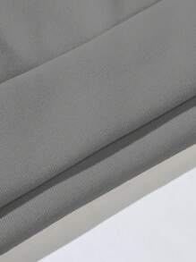 RueChic Men Italy Letter Printed Line Basic Regular Hoodie - Grey - View 5