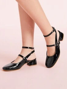 CUCCOO DOLLMOD Women's Glossy Fashion High Heel Pumps Spring Shoes Spring Break Easter - Black - View 4