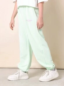 SUMWON Cuffed Jogger Sweatpants 3-Pack Set Cozy Fleece Athletic Pants Wear Pastel Collection Spring Summer Workout Casual Comfort Elastic Waist Youth Teen Girls - Multicolor - View 8