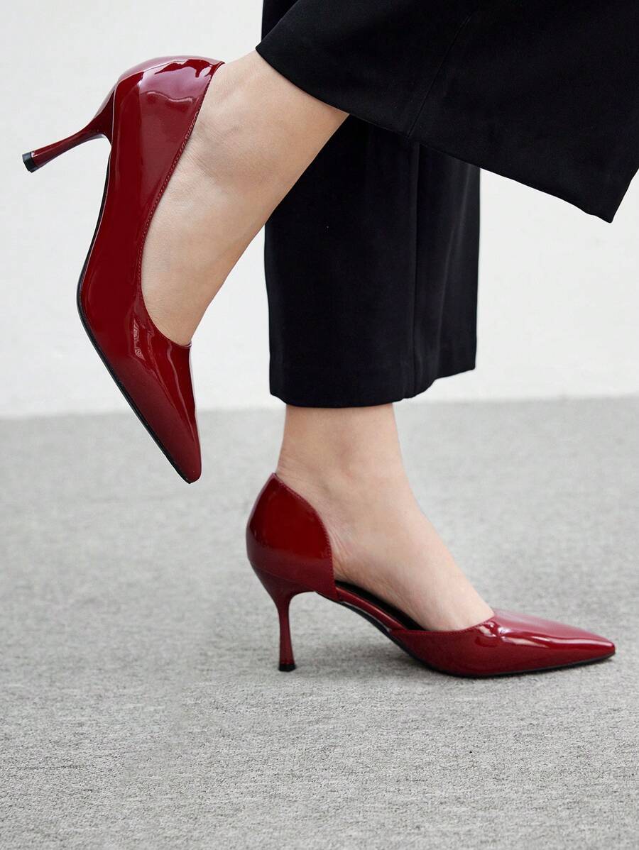 CUCCOO BIZCHIC Vintage Basic Fashionable Commuting Evening Party Encore Colorful Elegant Metal Buckle Pointed Toe Stiletto High Heels Spring Shoes Spring Break Easter