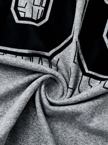 Men's Casual Round Neck Letter Pattern Knitted Regular Sleeve Loungewear Top - Multicolor - View 8