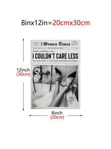 SHEIN 1pc Art, Nghệ thuật treo tường đen trắng, Bản in báo in tin tức, Trang trí xe đẩy quầy bar cổ điển, Nghệ thuật thẩm mỹ nữ tính, Bản in phụ nữ, Quà tặng cho cô ấy - Nhiều màu - Xem 7