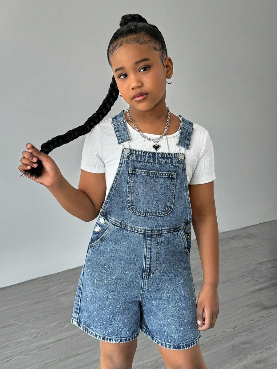 Lässiger Langoverall Für Mädchen – Elastische Taille Mit Gürtel, Gr. 10 Jahre