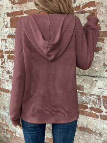 EMERY ROSE 女士纯色前扣长袖休闲连帽运动衫毕业、返校服装、毕业、女士教师服装、秋冬返校