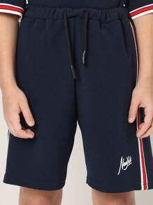 Bộ đồ thể thao hai mảnh SUMWON dành cho thanh thiếu niên, phong cách đường phố hiện đại, trang phục tập luyện thể thao kiểu sinh viên, trang phục năng động, trang phục thường ngày thoải mái cho trường học và các hoạt động cuối tuần, kỳ nghỉ. - màu đen - Xem 6