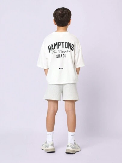 SUMWON Youth Hamptons Era01 运动套装卫衣短裤两件套夏季运动休闲街头风男童套装周末运动训练