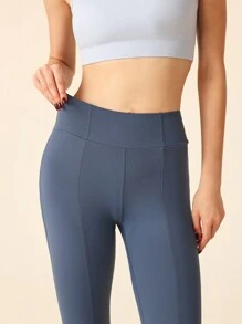 SHEIN Sports Solid Color Simple Fashion Casual Daily Sports Pants - Dusty Blue - View 4