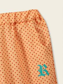 SHEIN Conjunto de 2 Peças para Meninos Pré-Adolescentes: Jaqueta de Motociclista com Estampa de Bolinhas Amarelas e Calça Jogger para Esportes ao Ar Livre - Multicolorido - Visão 3