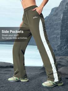 In My Nature In My Nature Women's Casual Drawstring Contrast Color Hem Outdoor Long Pants