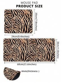 ROMWE Grunge Punk 1 件时尚豹纹防滑防水加厚鼠标垫 - 黑色 - 查看 3