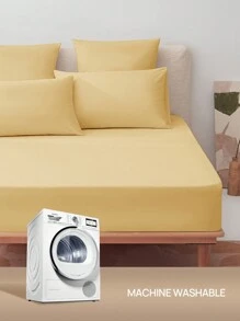 1 pieza [100% Algodón] Sábana ajustable de unicolor, protector de colchón, cubierta de colchón, cubierta de base de cama, ropa de cama suave, transpirable y cómoda, para todas las estaciones, lavable a máquina, anti-encogimiento y anti-decoloración, para camas de todos los tamaños - Sábana individual, doble, king, queen, Rama Bedtime Comfort