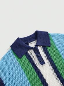 ROMWE MEN Street Life Camisa casual de manga corta con botones y rayas de unicolor para hombres, uso diario