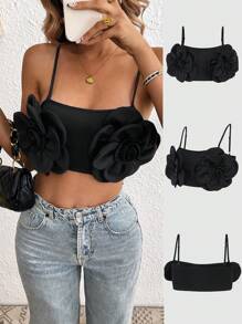 Camiseta de tirantes informal de unicolor simple, para uso diario