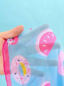 Young Girl Casual Minimalist Swimwear Set - Camisole Top, Underwear And Cover-Up Summer Holiday - Multicolor - View 3