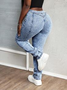 SHEIN Slayr Women's High Waist Skinny Casual Versatile Denim Jeans