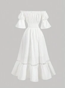 SHEIN MOD 女士露肩波西米亚连衣裙、情人节、女士夏季服装、女士海滩服装、狂欢节服装、春季连衣裙、女士约会夜服装、乡村音乐会服装、哥特式女装