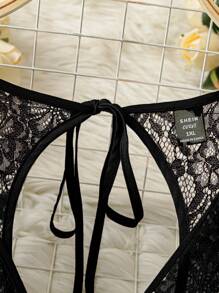 Rometta Hauts pour femmes grandes tailles, semi-transparents et sexy - Noir - Voir 4