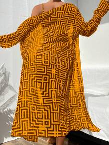 Swim Lushoire 3pcs Women Swimwear Set + Random Print For Summer Beach Vacation - Multicolor - View 2