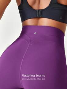 GLOWMODE 26" Powersculpt Training Leggings Medium Impact Training Workout Quick Dry Moisture Wicking Cool Feeling Gym - Purple - View 3