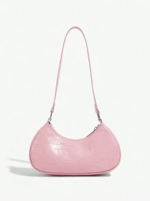 SHEIN X Lucía Bellido SHEIN ICON 女士休闲单肩包，日常携带钱包 - 粉色 - 查看 4