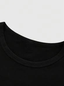 SHEIN Men's Casual Black Gamer Print Colorblock Round Neck Regular Sleeve Pajama Set With Pocket - Black - View 4