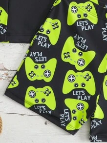 SHEIN 青少年男孩泳衣、泳裤和上衣套装 - 彩色 - 查看 3