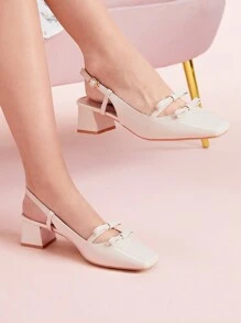 CUCCOO DOLLMOD Nuevos tacones de plataforma de bloque estilo retro francés Mary Jane con lazo, gráciles y elegantes para el Día de San Valentín