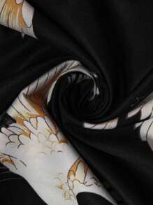 SHEIN Unity Chinese Style Loose Crane Pattern Button Up Elegant Dress, Suitable For Chinese New Year - Multicolor - View 4