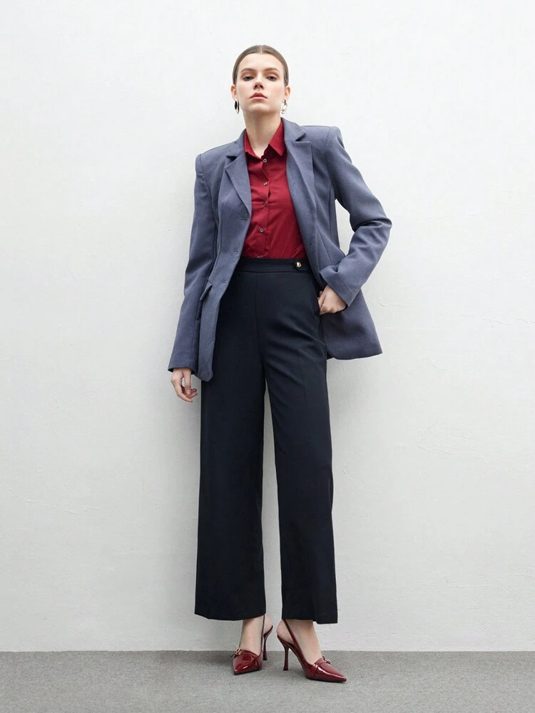 CUCCOO BIZCHIC Burgundy Strappy Buckle Pointed Toe High Heel Shoes, Elegant For Work, Date, Party, Wedding, Vacation Spring Shoes Spring Break Easter For Christmas Spring Shoes