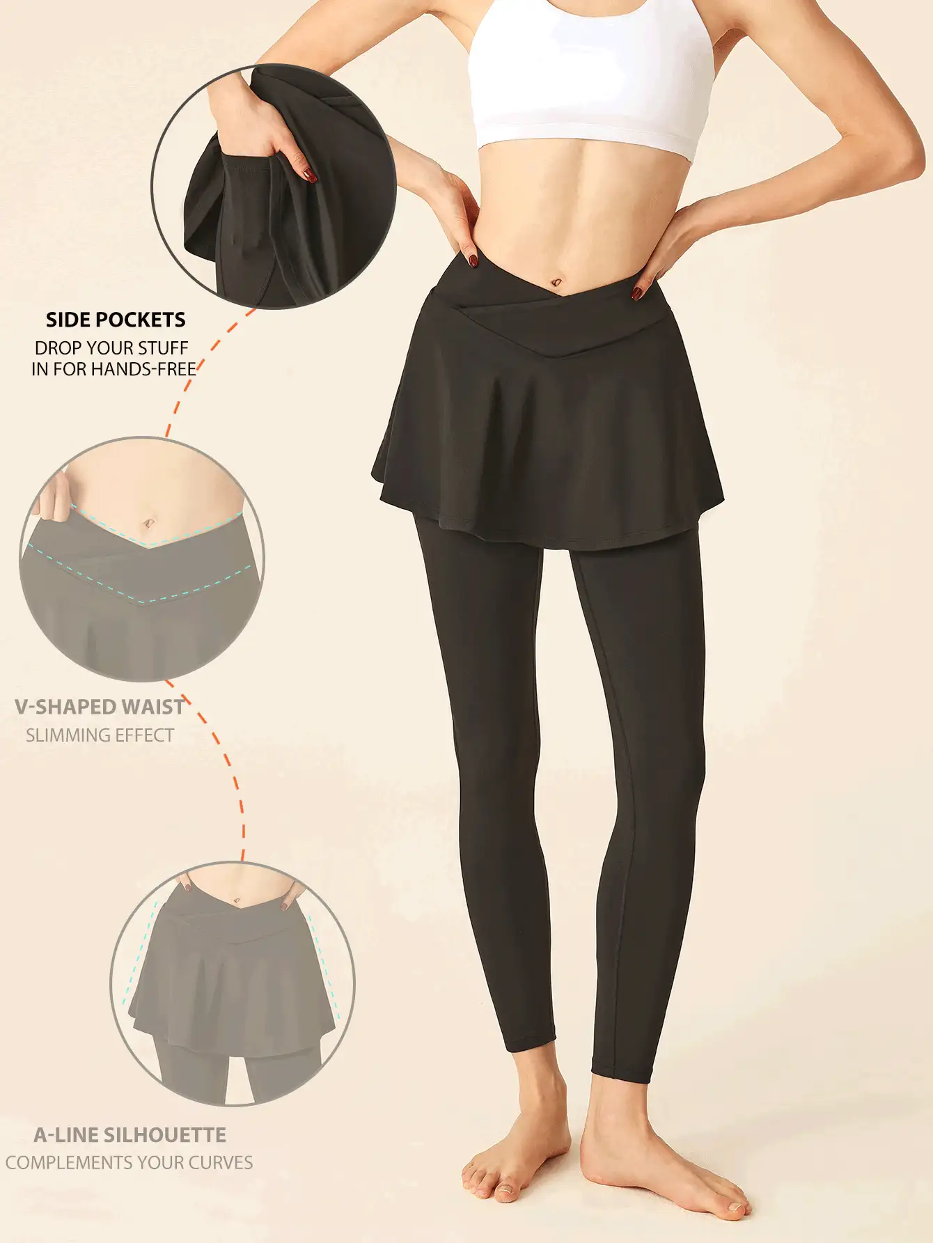 SHEIN Sports Women's Casual Stylish Daily Wear Sports Leggings - Black - View 3