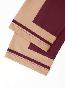Manfinity Dauomo Áo thun polo tay dài họa tiết hiệp sĩ mùa thu cho nam màu tương phản - Nhiều màu - Xem 5