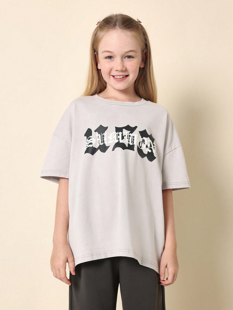 特大Tシャツ ゴシックフォント 都市名 バックテキストプリント