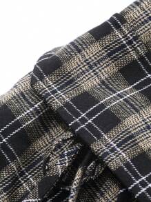 FRIFUL Pantalones cortos casuales para mujer con bolsillo a cuadros y diseño minimalista para uso diario - Multicolor - Ver 3