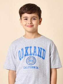 SUMWON Youth Oakland City T-Shirt Varsity Athletic Style Collegiate Sport Number 23 Jersey Baseball Basketball Streetwear University Team Casual Summer Urban