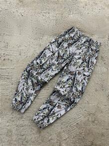SHEIN Quần thể thao Jogger in họa tiết camo dành cho bé trai tuổi mới lớn - Nhiều màu - Xem 2