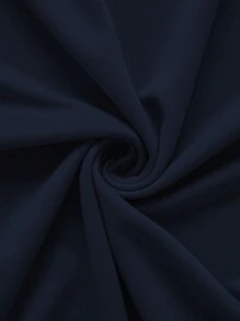 Manfinity Dauomo 男士休闲字母印花圆领短袖T恤，夏季 - 藏蓝色 - 查看 3