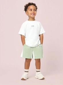 SUMWON Tricou supradimensionat cu grafică skateboard pentru copii, stil casual, confortabil, pentru tineri, vară, modă urbană, croială relaxată, streetwear